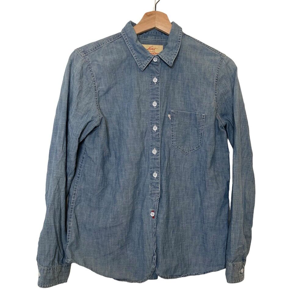 LEVI’S Womens Vintage Chambray Blue Oxford Button Down Long Sleeve Shirt Size M
